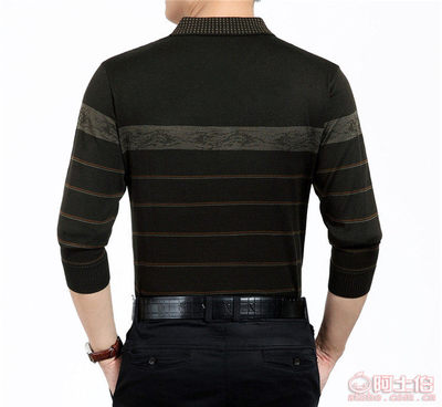 【秋款男式翻領長袖針織衫2017中年男士體恤衫爸爸打底衫廠家直銷大-8730】桐鄉市濮院淺琪針織制衣廠 - 產品庫